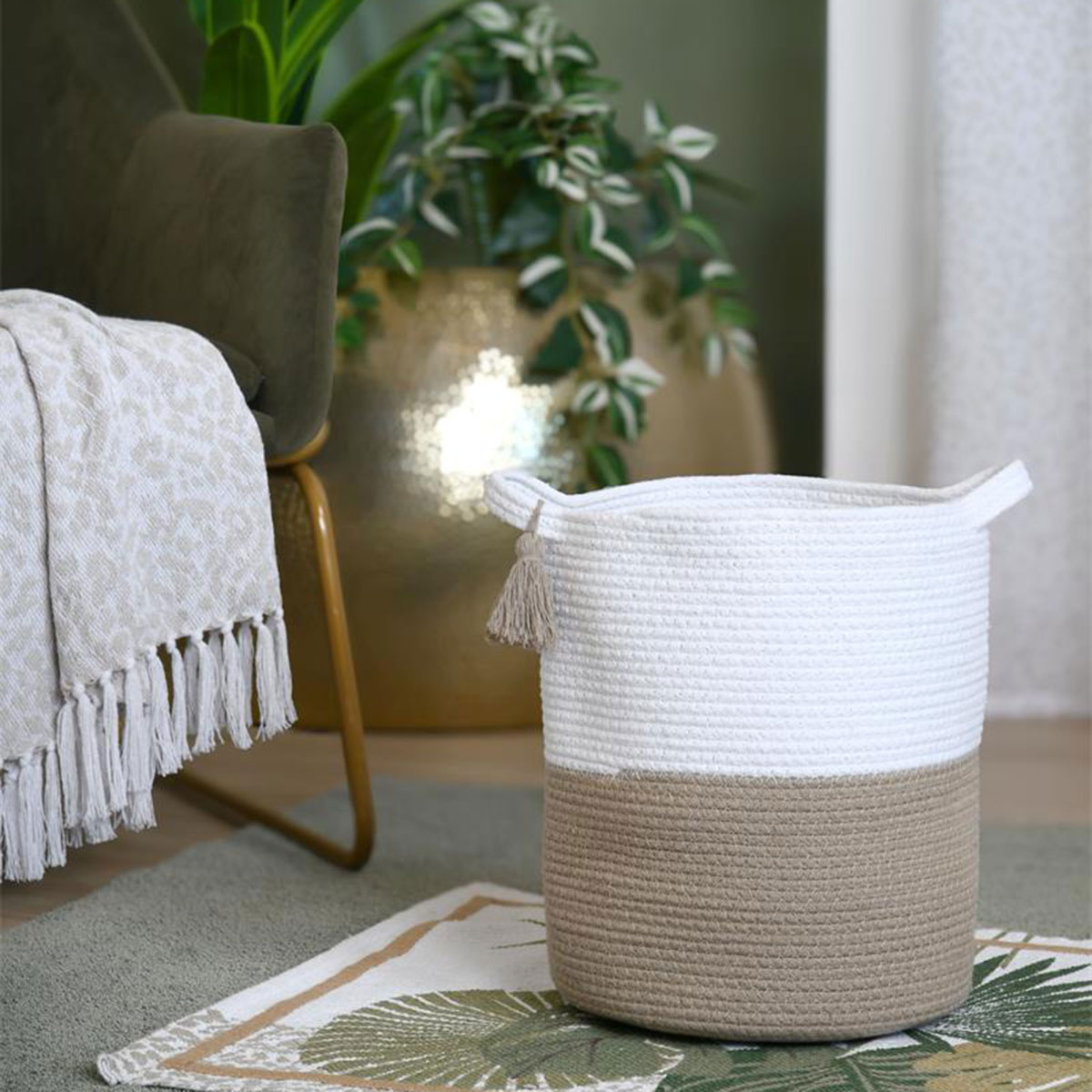 Panier de rangement Cambodge naturel 28 x 34 cm