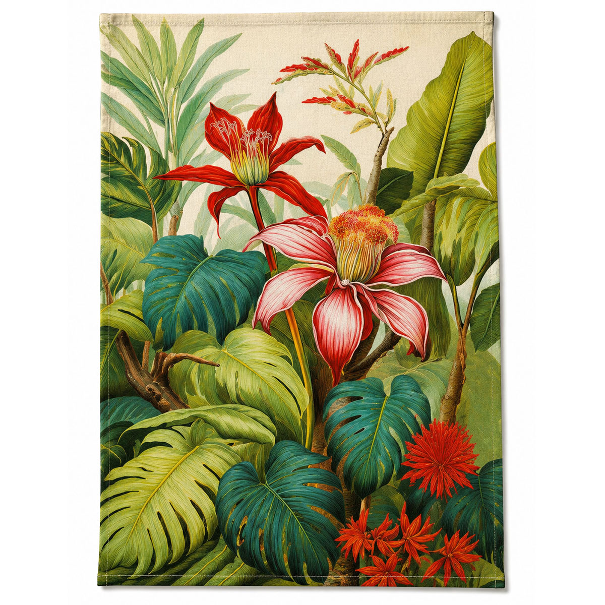Lot de 3 torchons Jungle tropicale 50 x 70 cm
