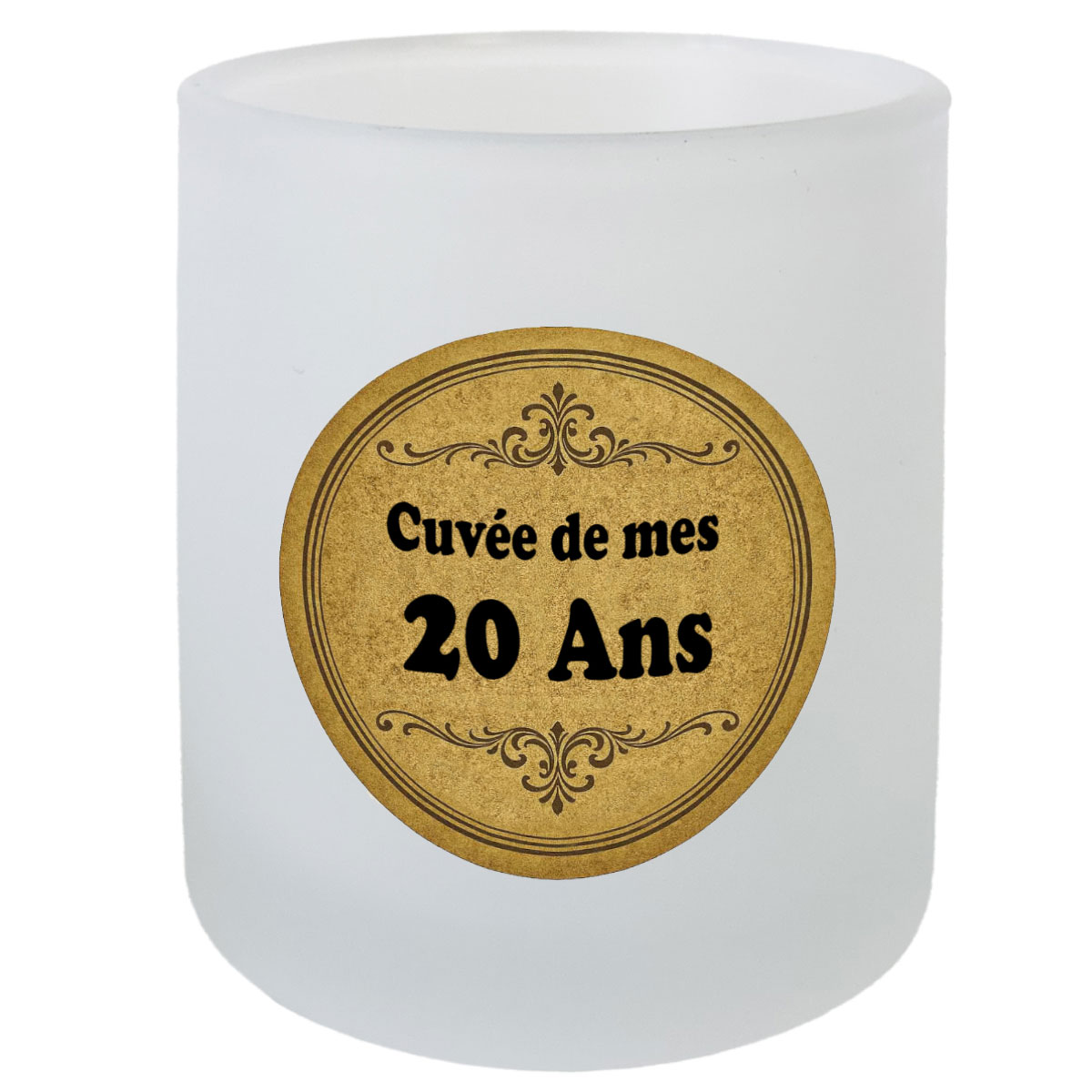 Verre Cuve de mes 20 ans avec sous-verre assorti