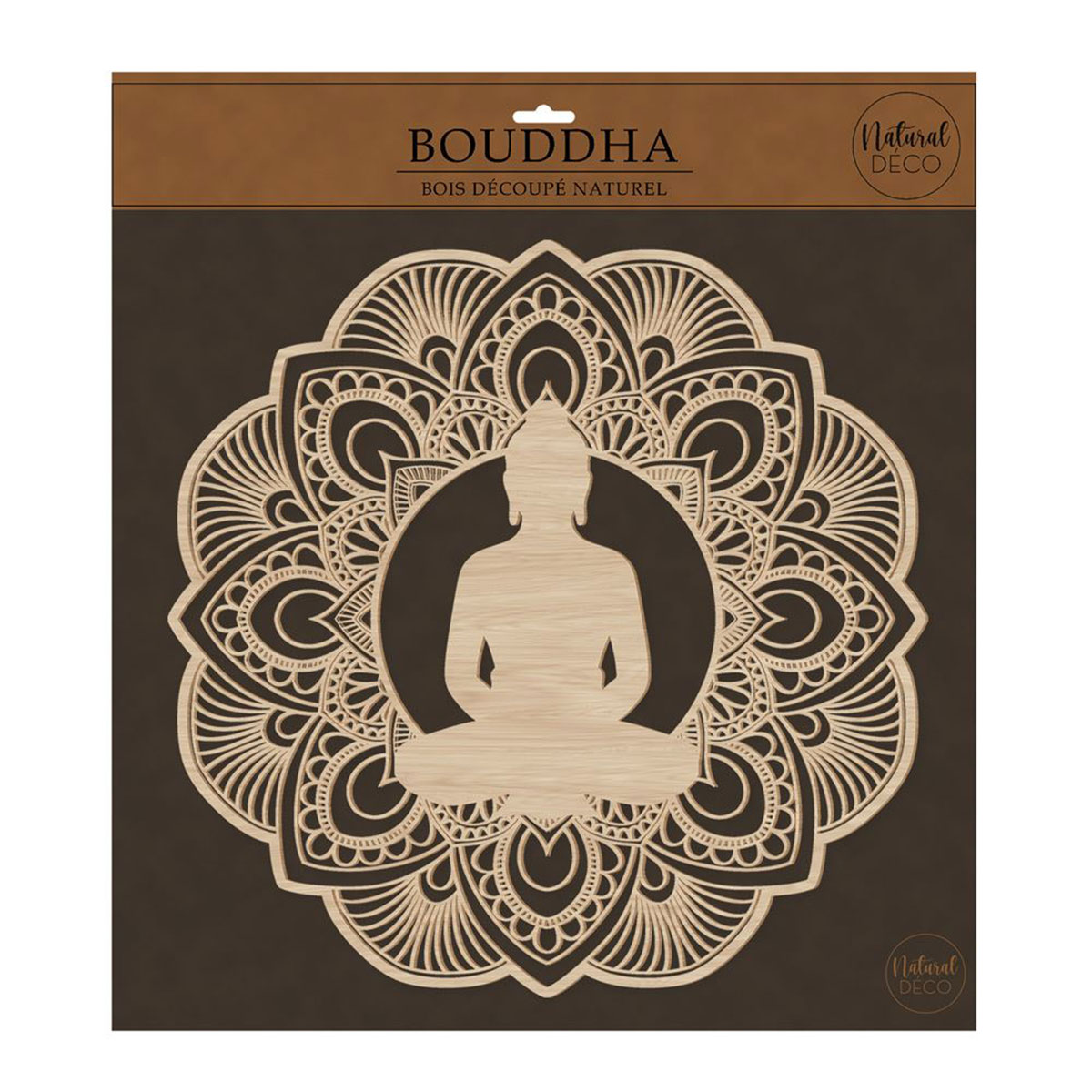 D�coration murale Bouddha mandala en bois 50 cm