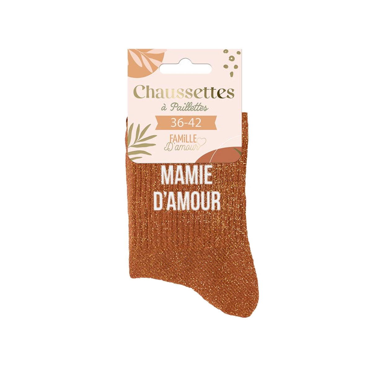 Paire de Chaussettes Pailletes Mamie dAmour Orange
