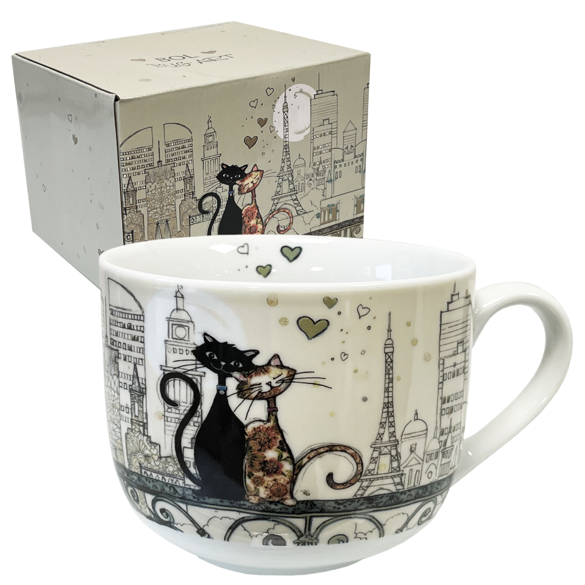 Tasse Jumbo Chats amoureux de Paris AMYS BUG ART