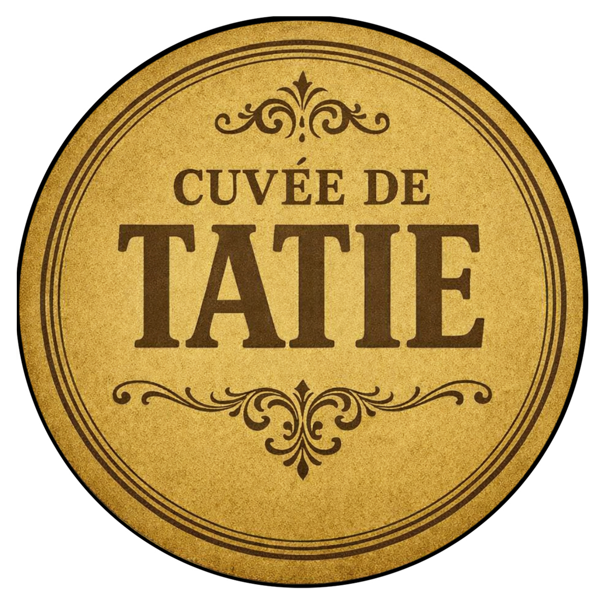 Verre cuv�e de Tatie avec sous-verre assorti