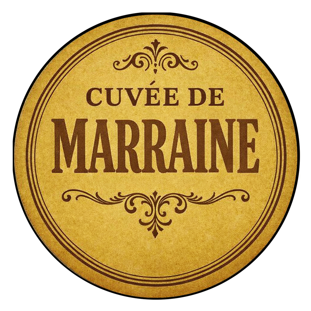 Verre cuv�e de Marraine avec sous-verre assorti