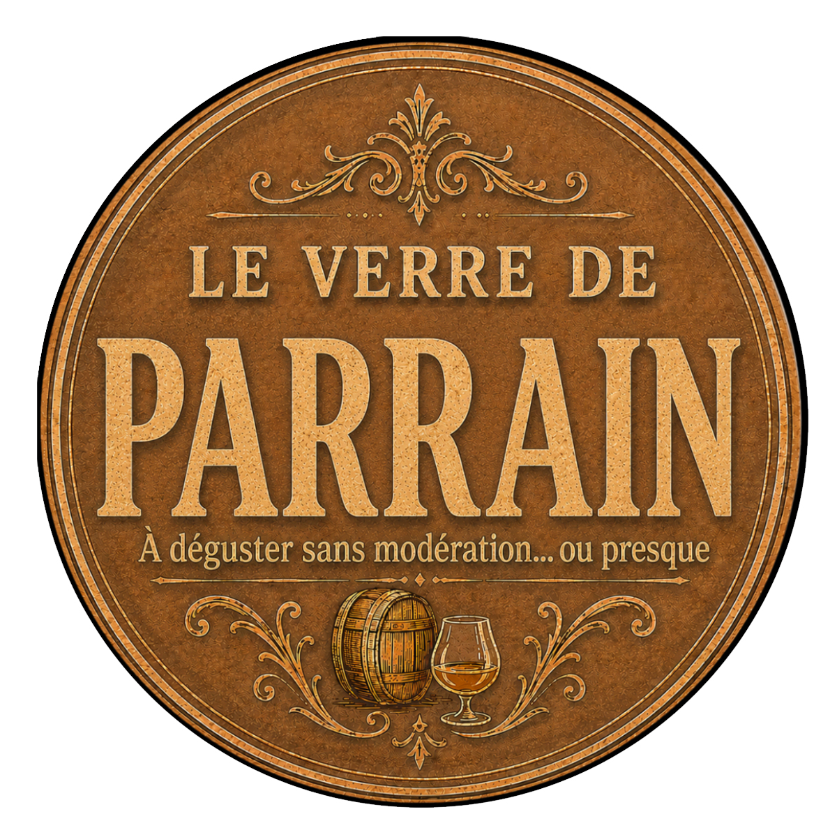 Verre de Parrain avec Sous-Verre Assorti