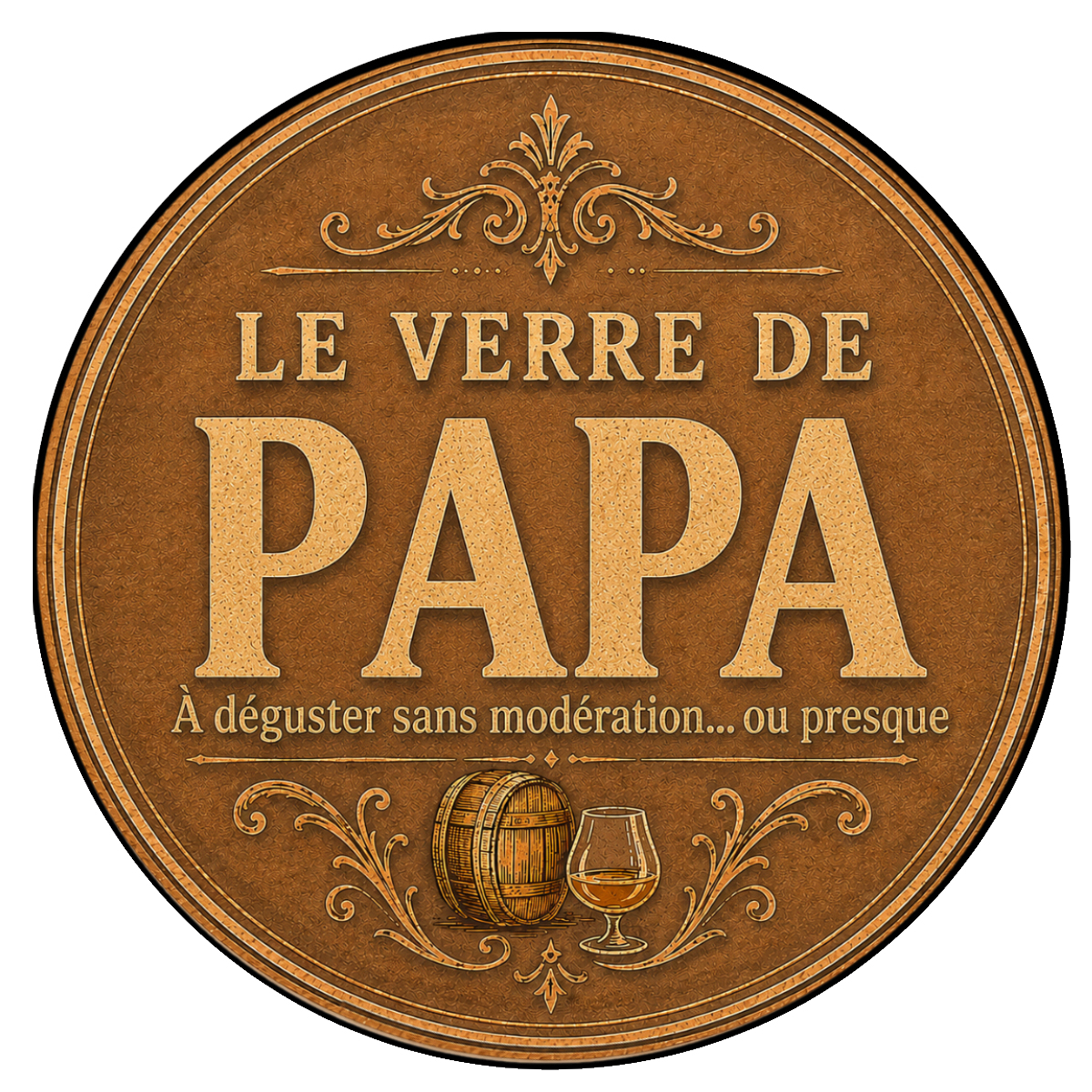 Verre de papa avec Sous-Verre Assorti
