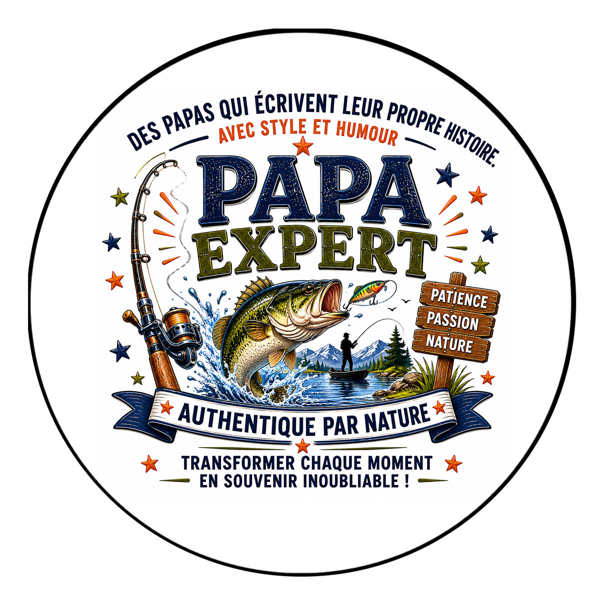 Verre Papa Expert P�che avec Sous-Verre Assorti 280 ml