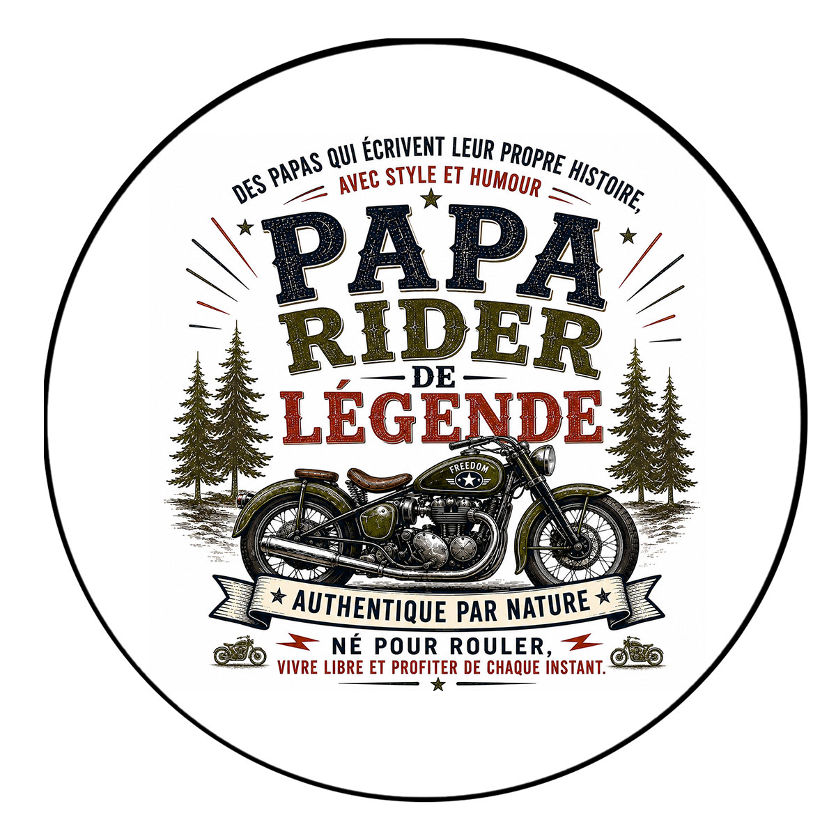 Verre Papa Rider de L�gende avec Sous-Verre Assorti 280 ml