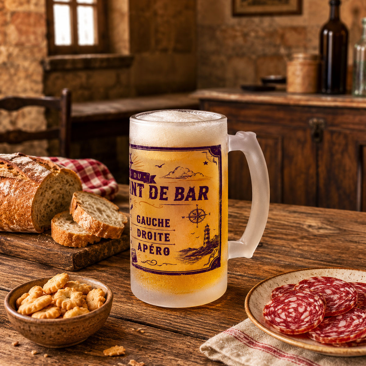 Chope � bi�re Commandant de bar � Cadeau marin 480 ml