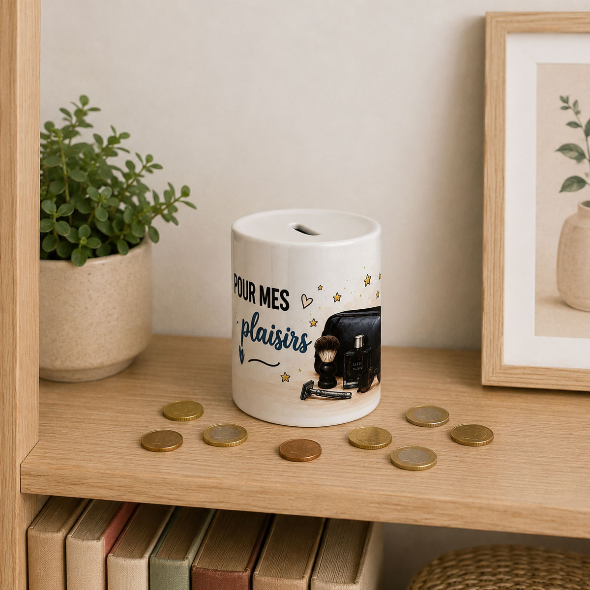 Tirelire homme pour mes petits plaisirs en c�ramique