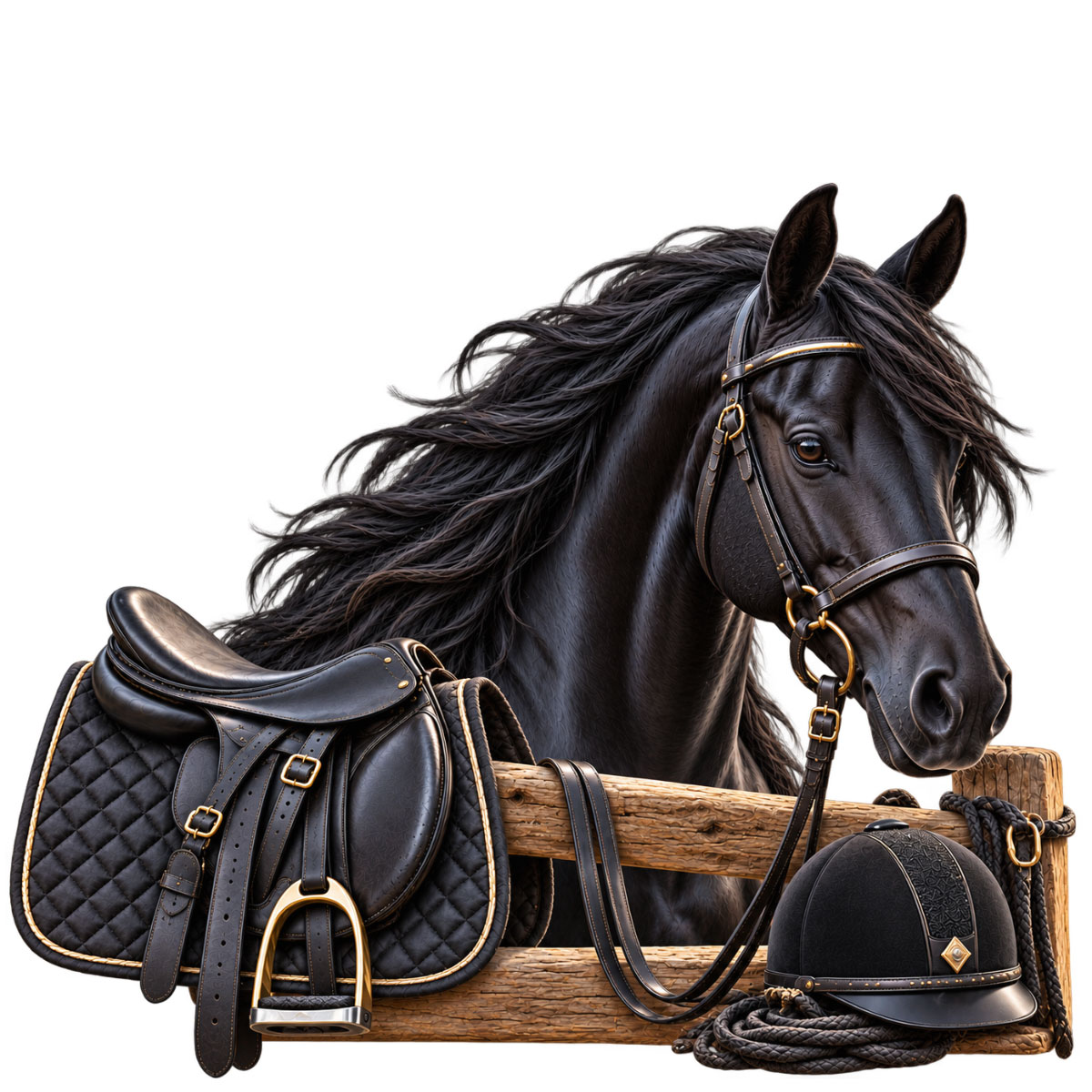 Gourde cheval noir 500 ml en aluminium � th�me �quitation