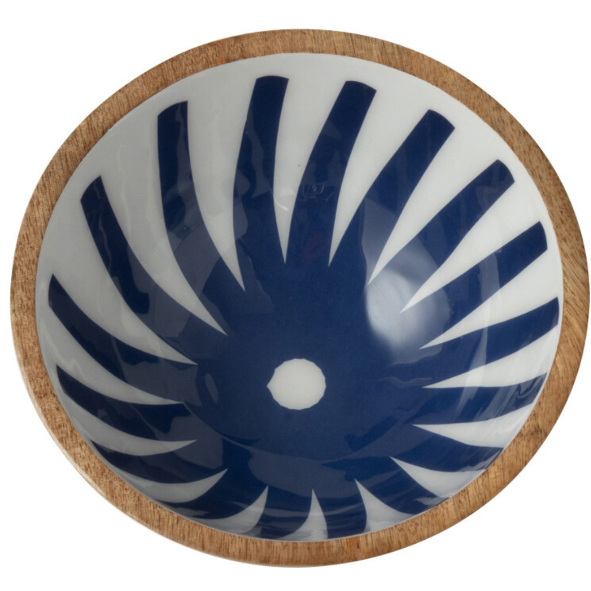 Bol en manguier dcor 17 cm - Bleu marine