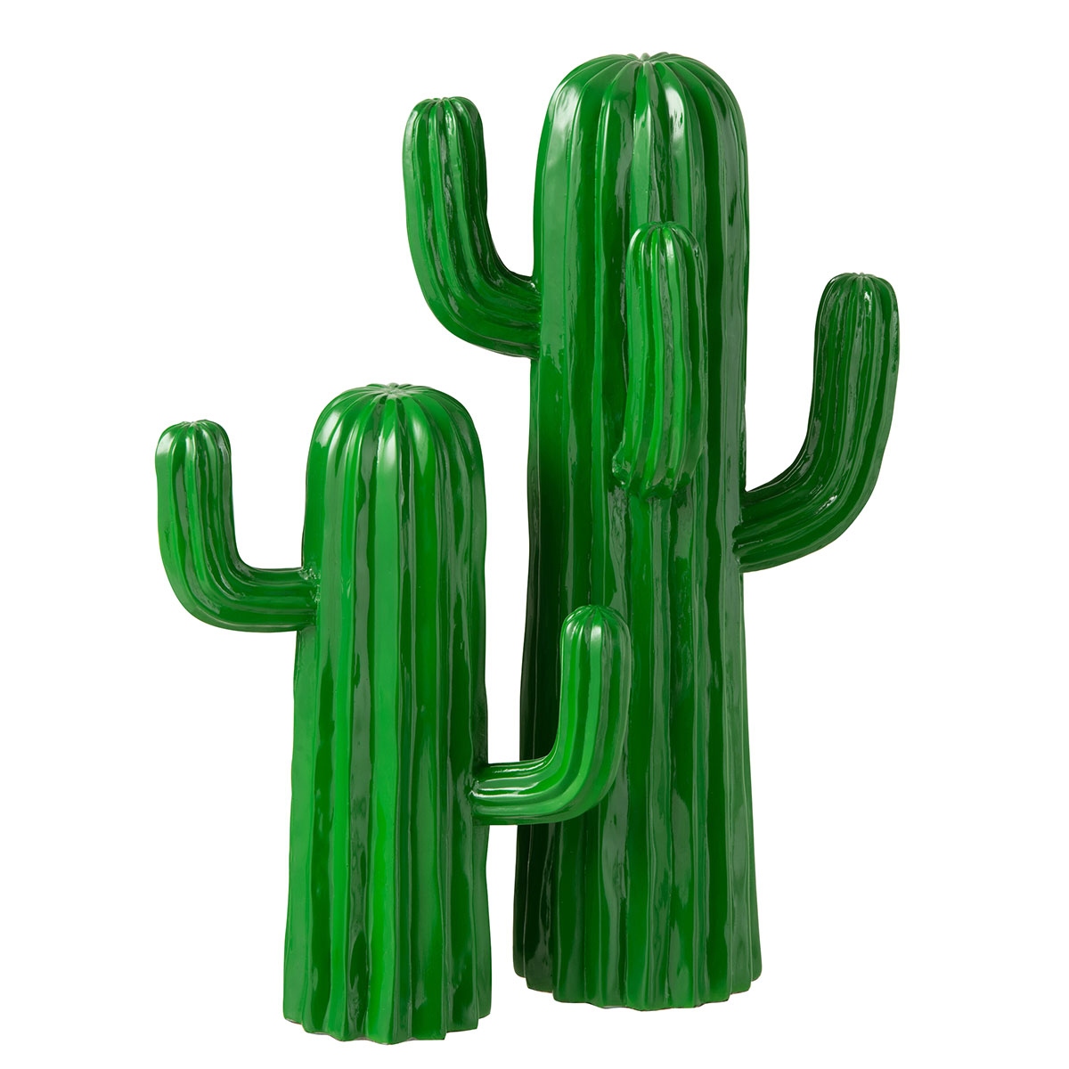 Cactus dcoratif en rsine verte  41 cm