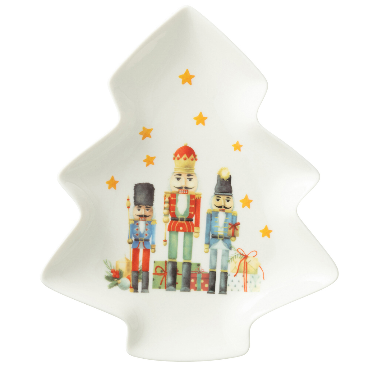 Plat de prsentation en forme de sapin  Motif casse-noisette