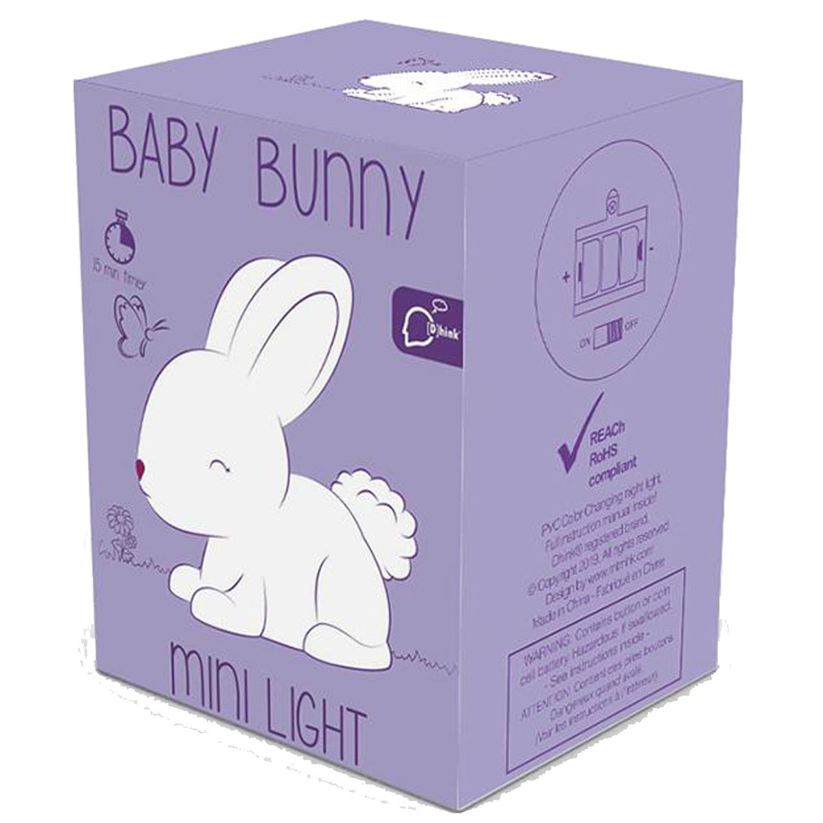Veilleuse Lapin Blanc LED variation de couleurs