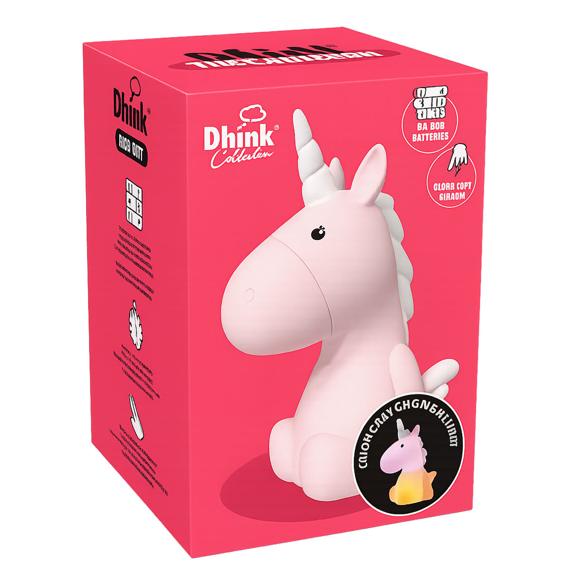 Veilleuse Lilly la Licorne rose  Fonctionne  piles