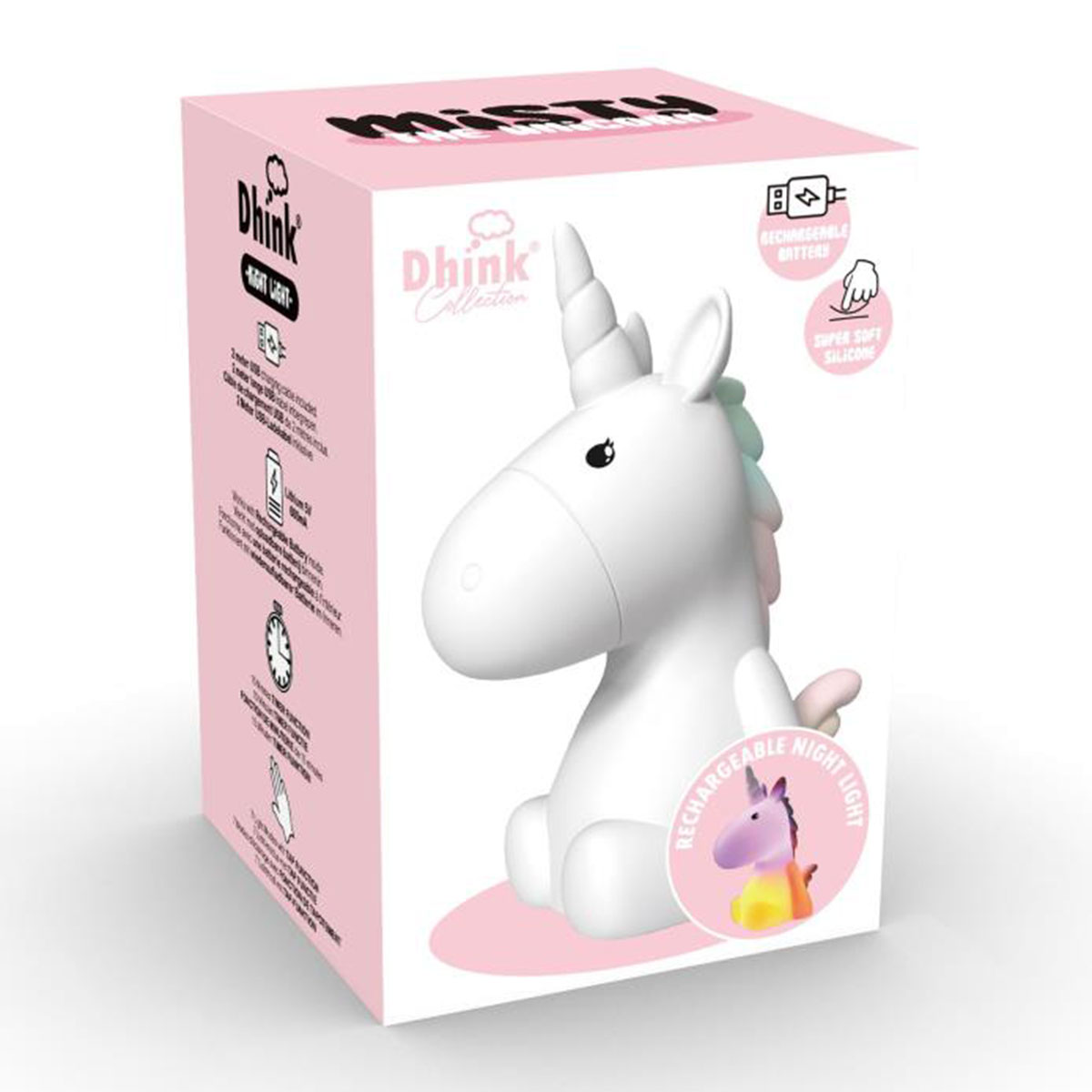 Veilleuse rechargeable souple Misty la Licorne