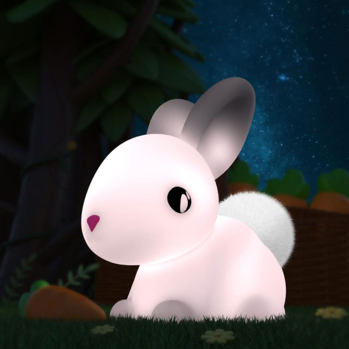 Veilleuse Cotton le Lapin rose  Fonctionne  piles