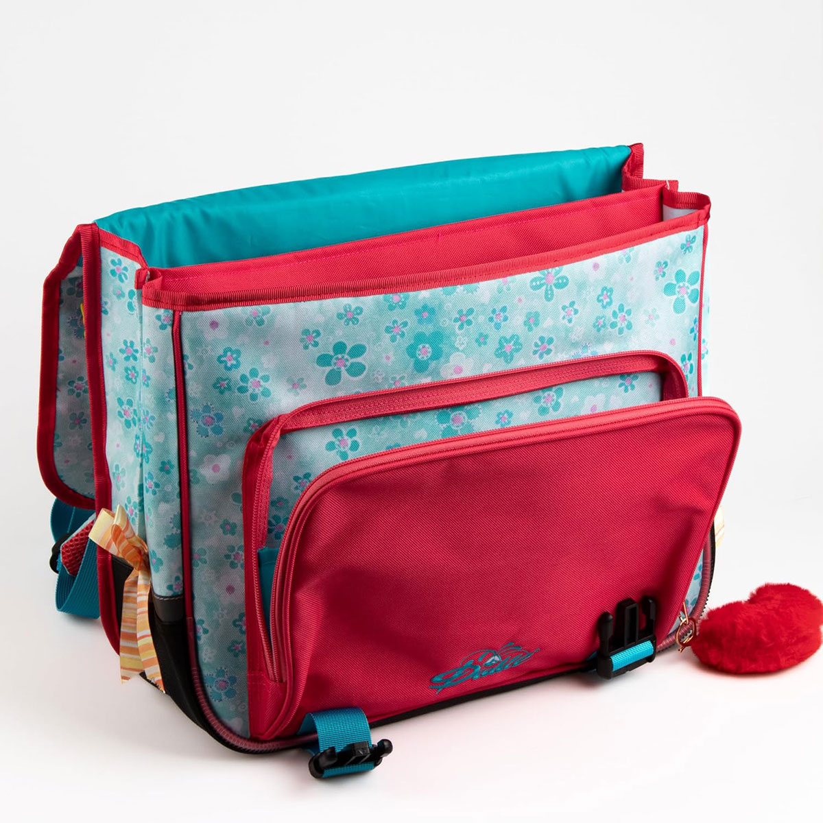 Cartable scolaire diddl bleu papillons et fleurs 38 cm