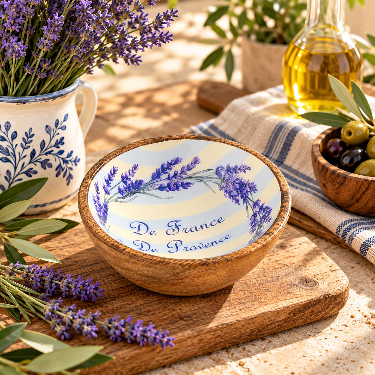 Petit bol lavande de Provence en bois de manguier 15 cm