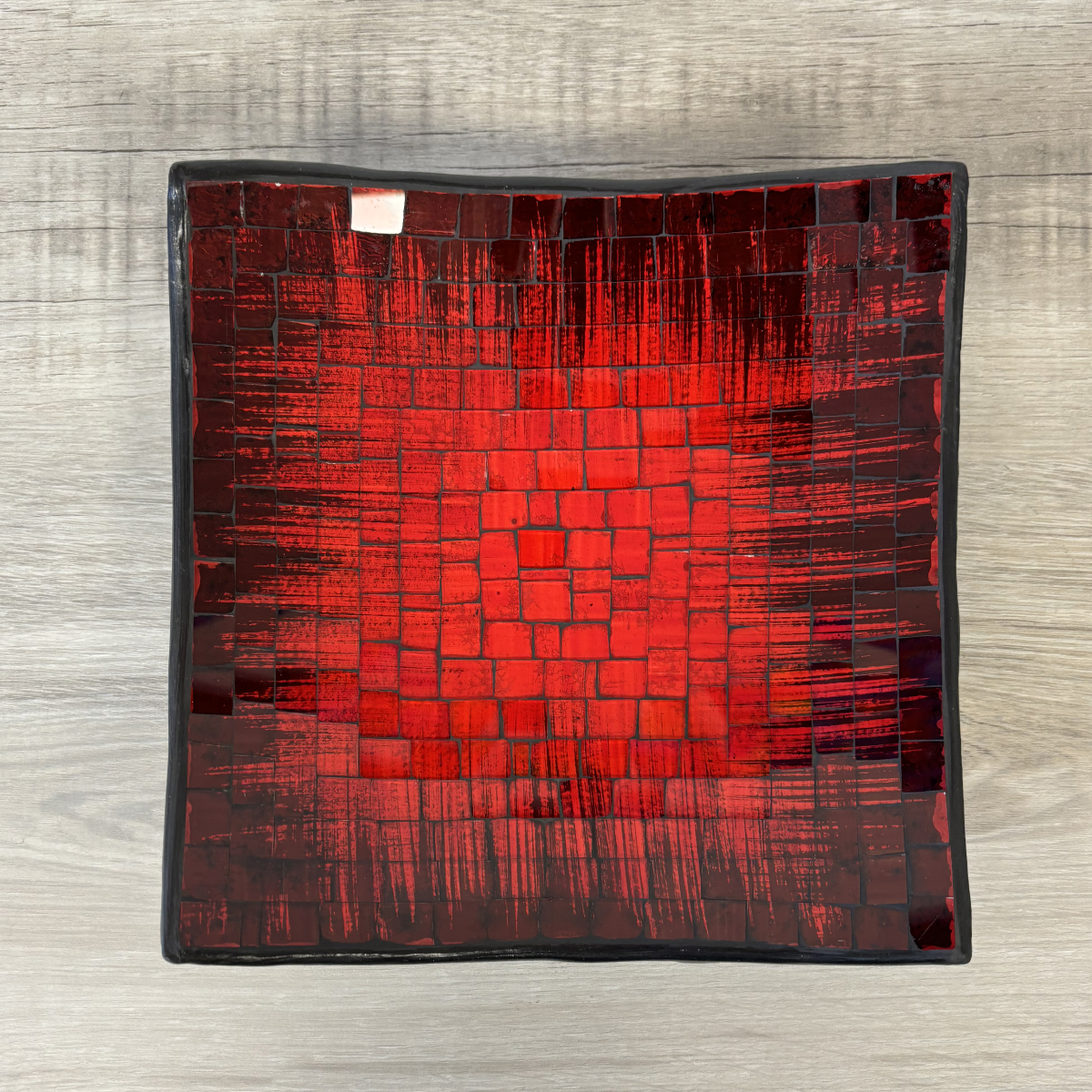 Coupelle dcorative en mosaque de verre rouge 24 cm