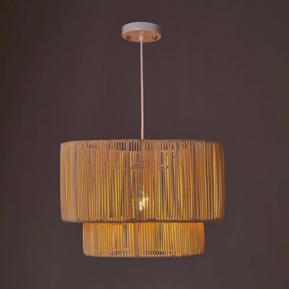 Lustre en Rotin Naturel 26 x 38 cm