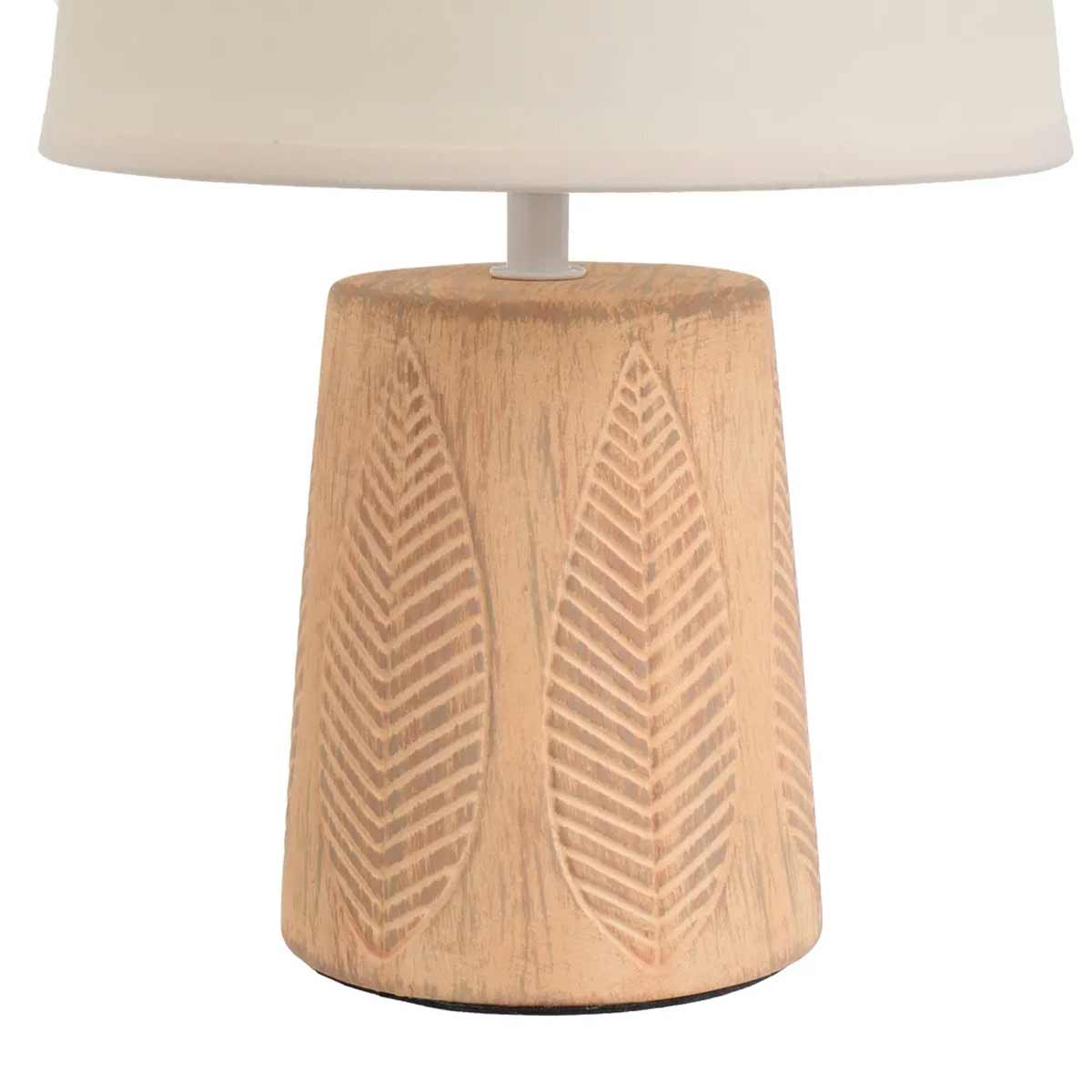 Lampe en cramique Terracotta motif feuilles 32 cm