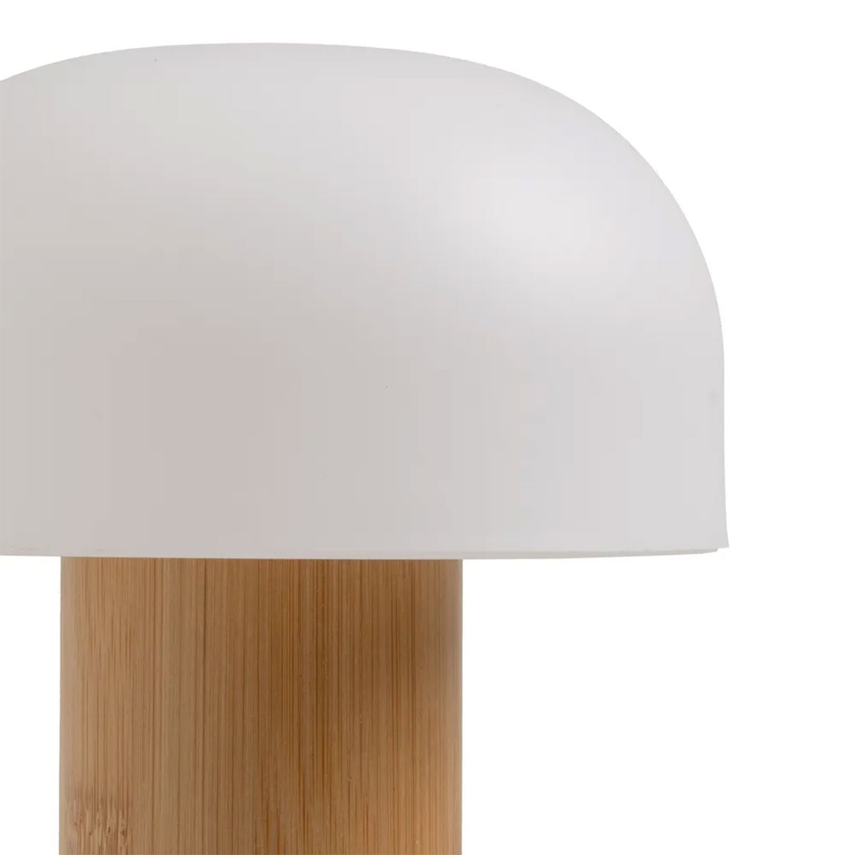 Lampe LED en bambou naturel  forme champignon