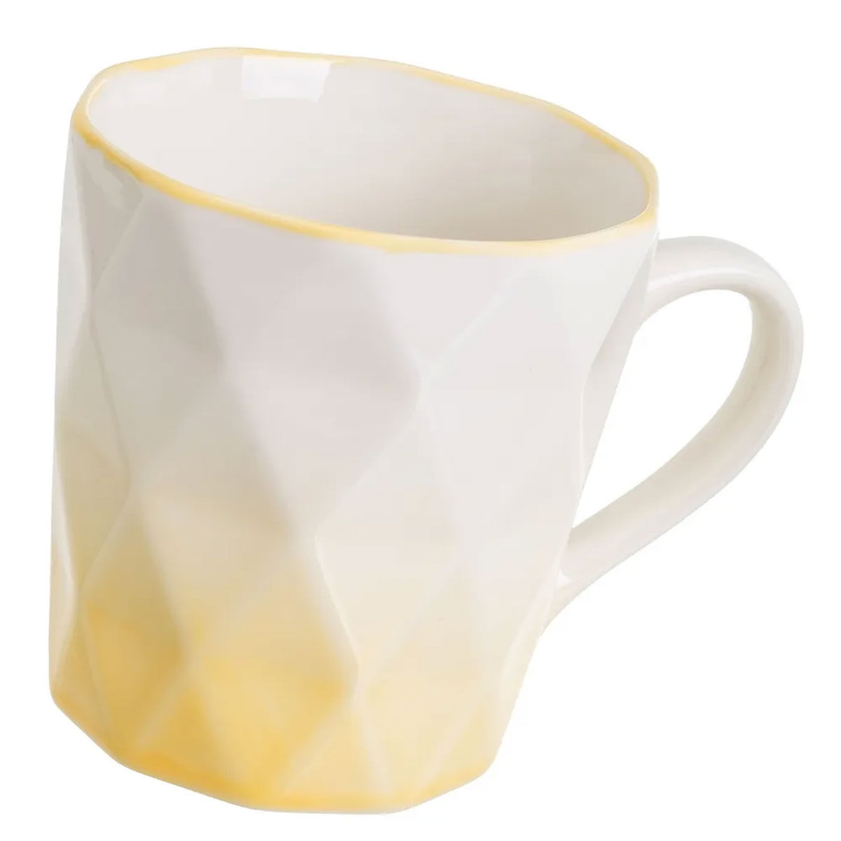 Lot de 4 mugs en c�ramique effet relief � 320 ml