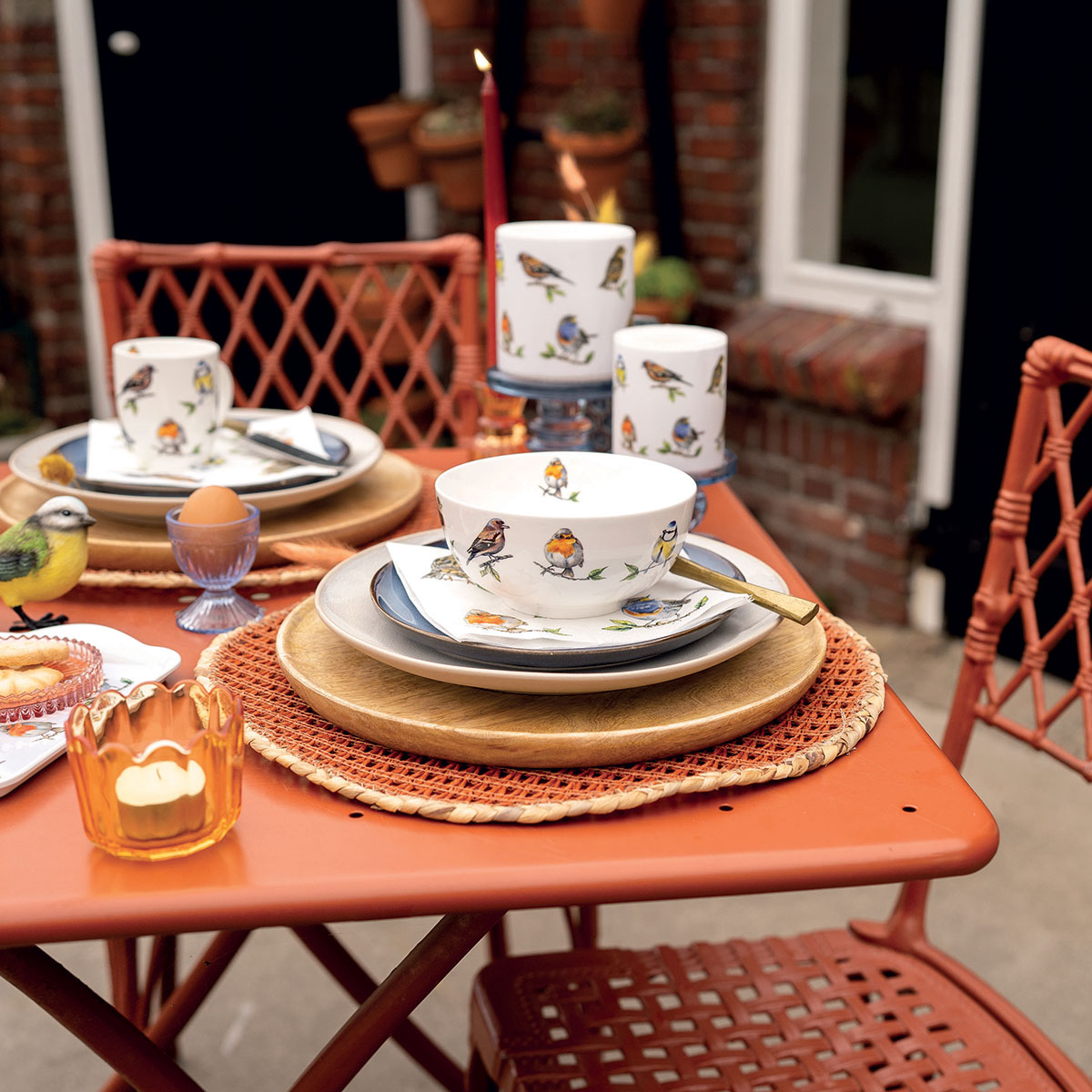 Bol en Porcelaine fine Espces d'oiseaux