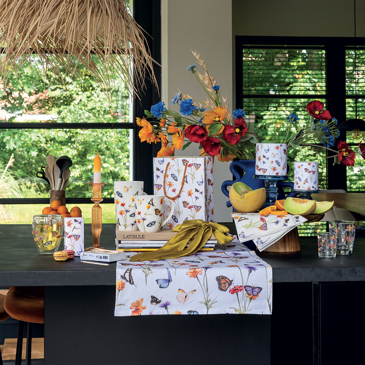 Tasse en verre double paroi  Jardin des Papillons