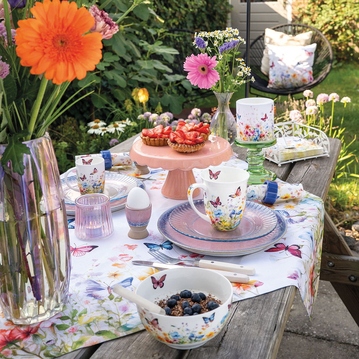 Mug papillons et fleurs en porcelaine fine 400 ml