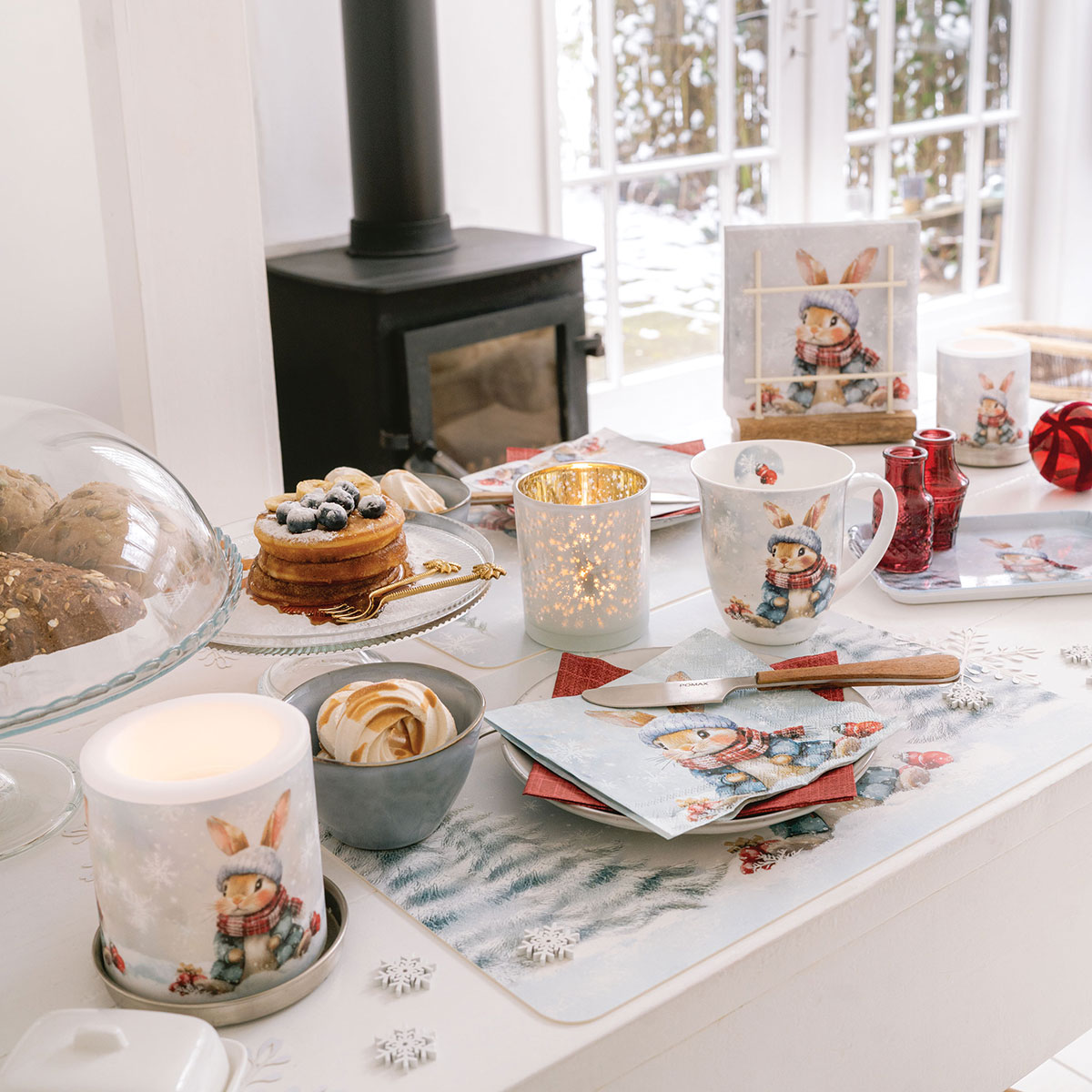 Mini-plateau en m�lamine Lapin d�Hiver