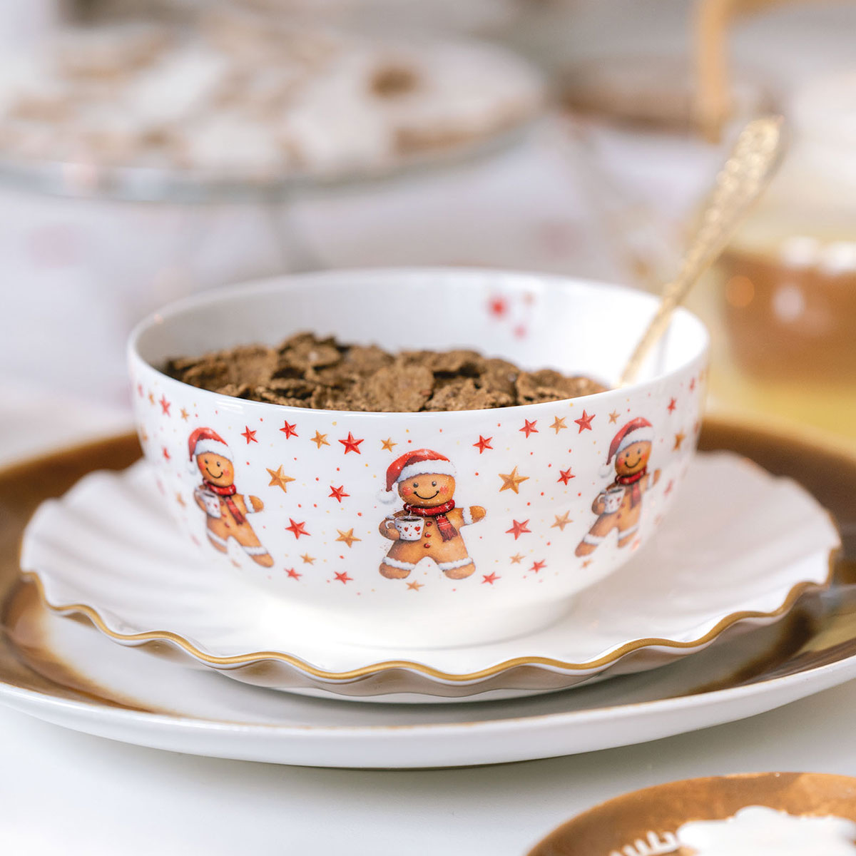 Bol en porcelaine fine d�cor Bonshommes Pain d'�pices