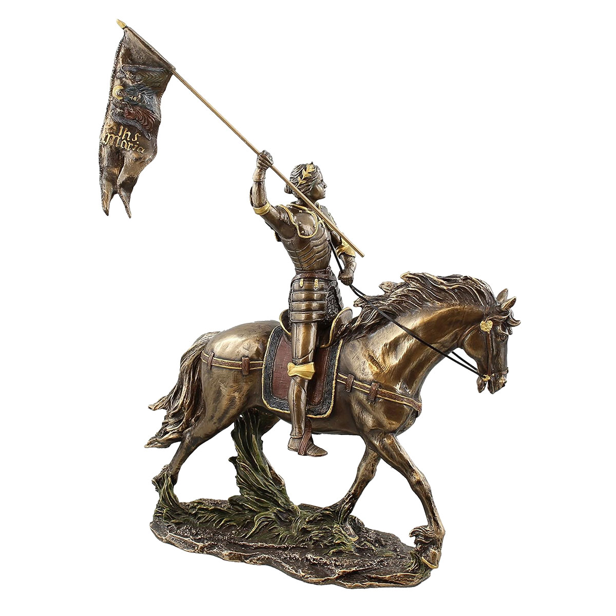 Figurine Jeanne d'Arc � cheval 30 cm