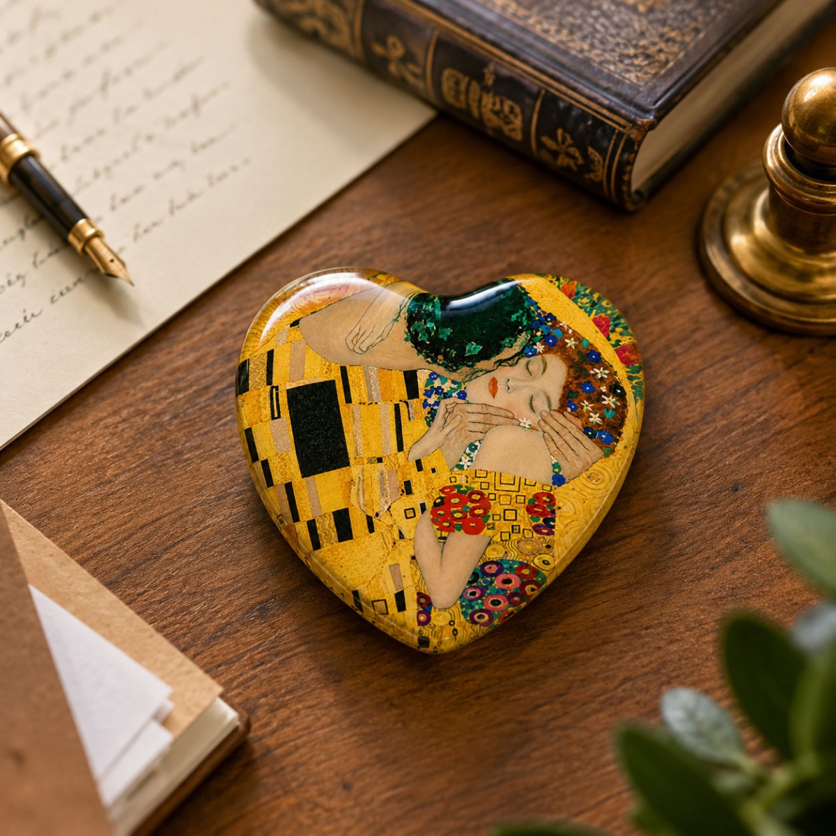 Presse-papiers en verre Le Baiser de Klimt