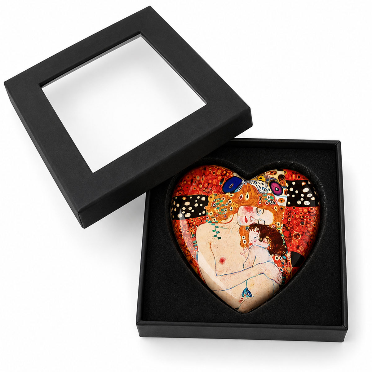 Presse-papier c�ur en verre Klimt Les Trois �ges de la Femme