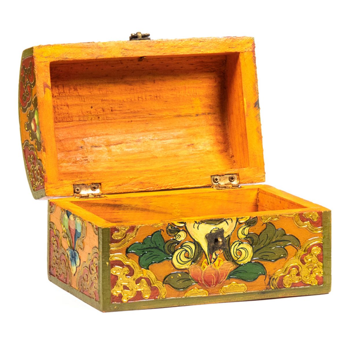 Coffret  trsor Tibtain - Fabriqu et peint  la main au Npal