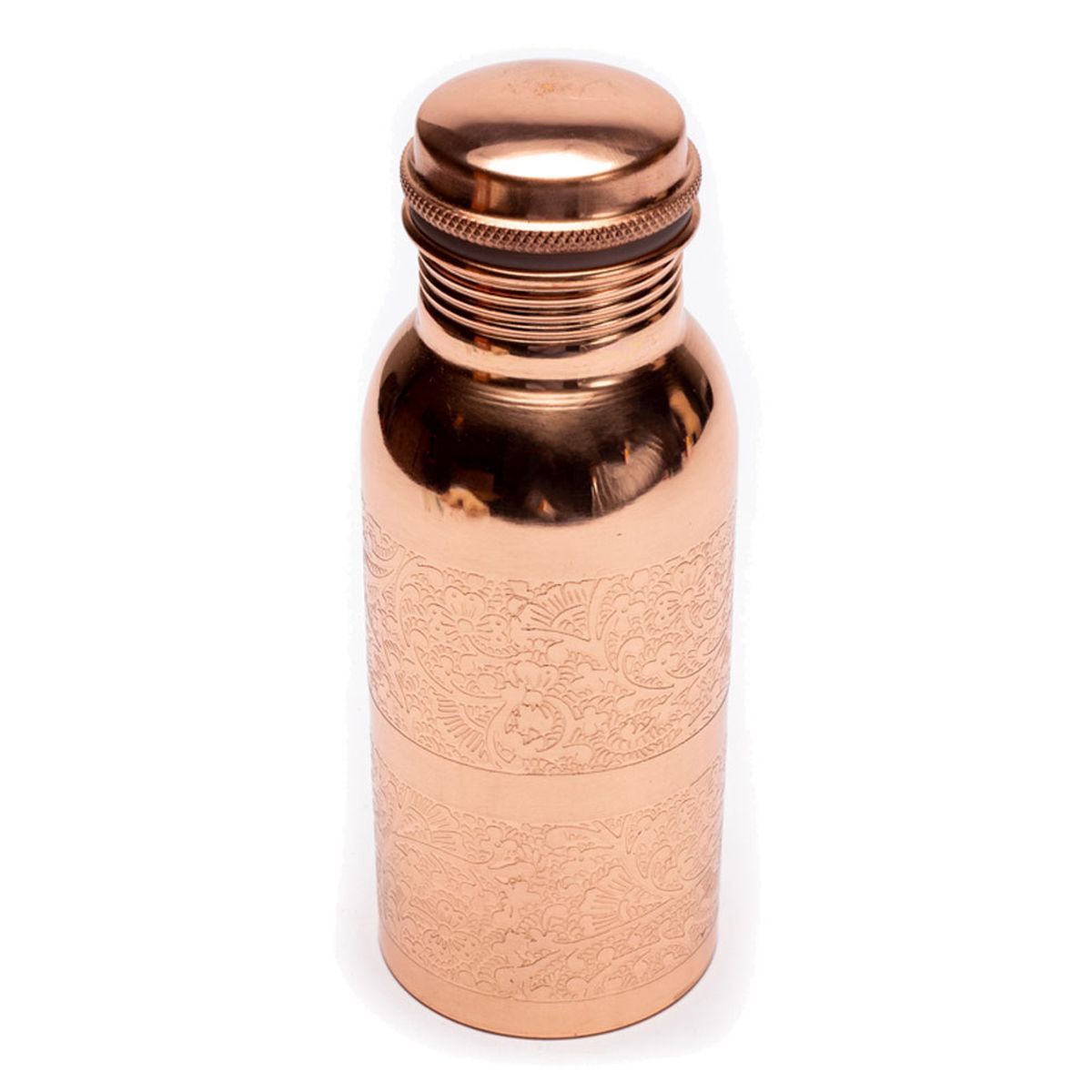 Bouteille Ayurvdique en cuivre motif floral grav 500 ml