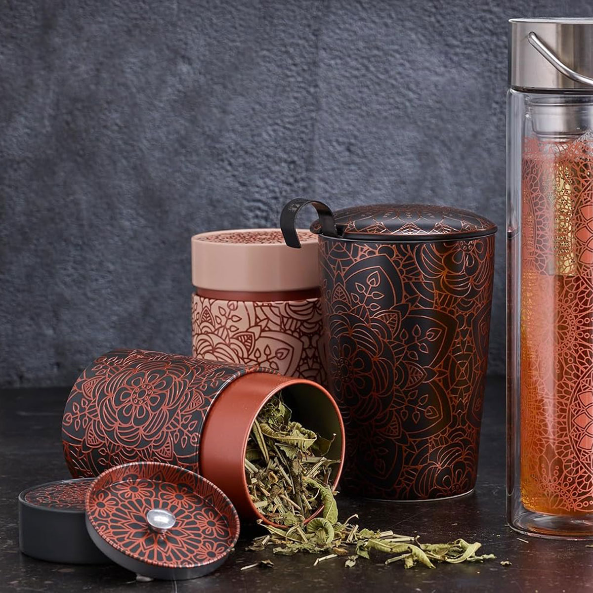 Bo�te � th� Mandala cr�me et terracotta 150 g