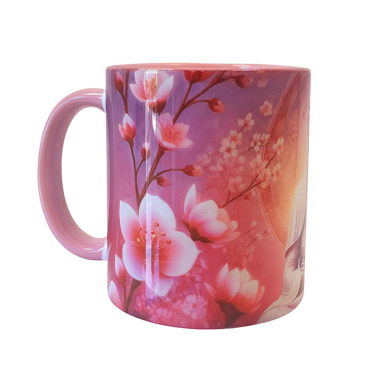 Mug en cramique Bouddha  Fleurs de Cerisier  350 ml