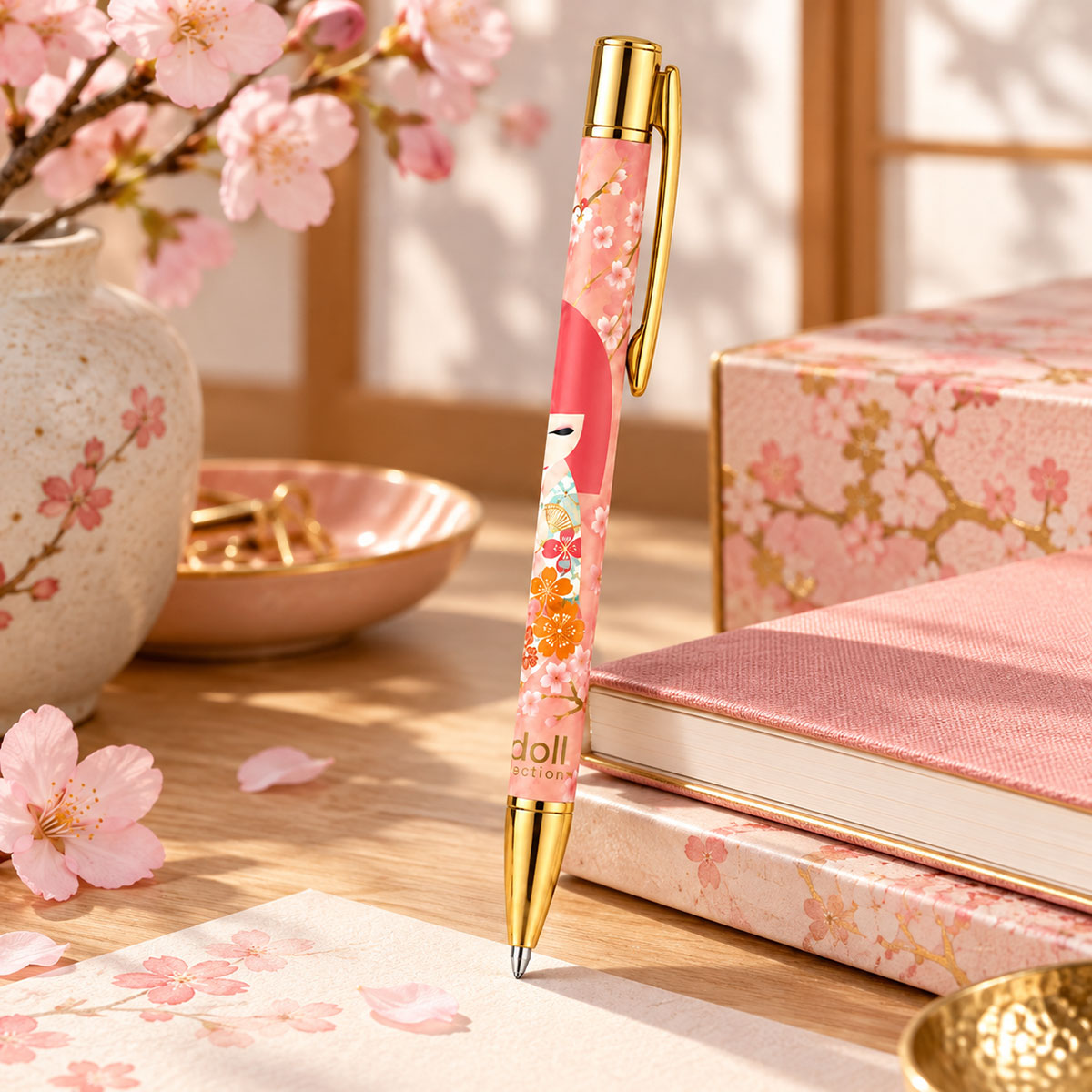 Stylo bille Kimmidoll Hiyori Harmonie r�tractable � 14 cm