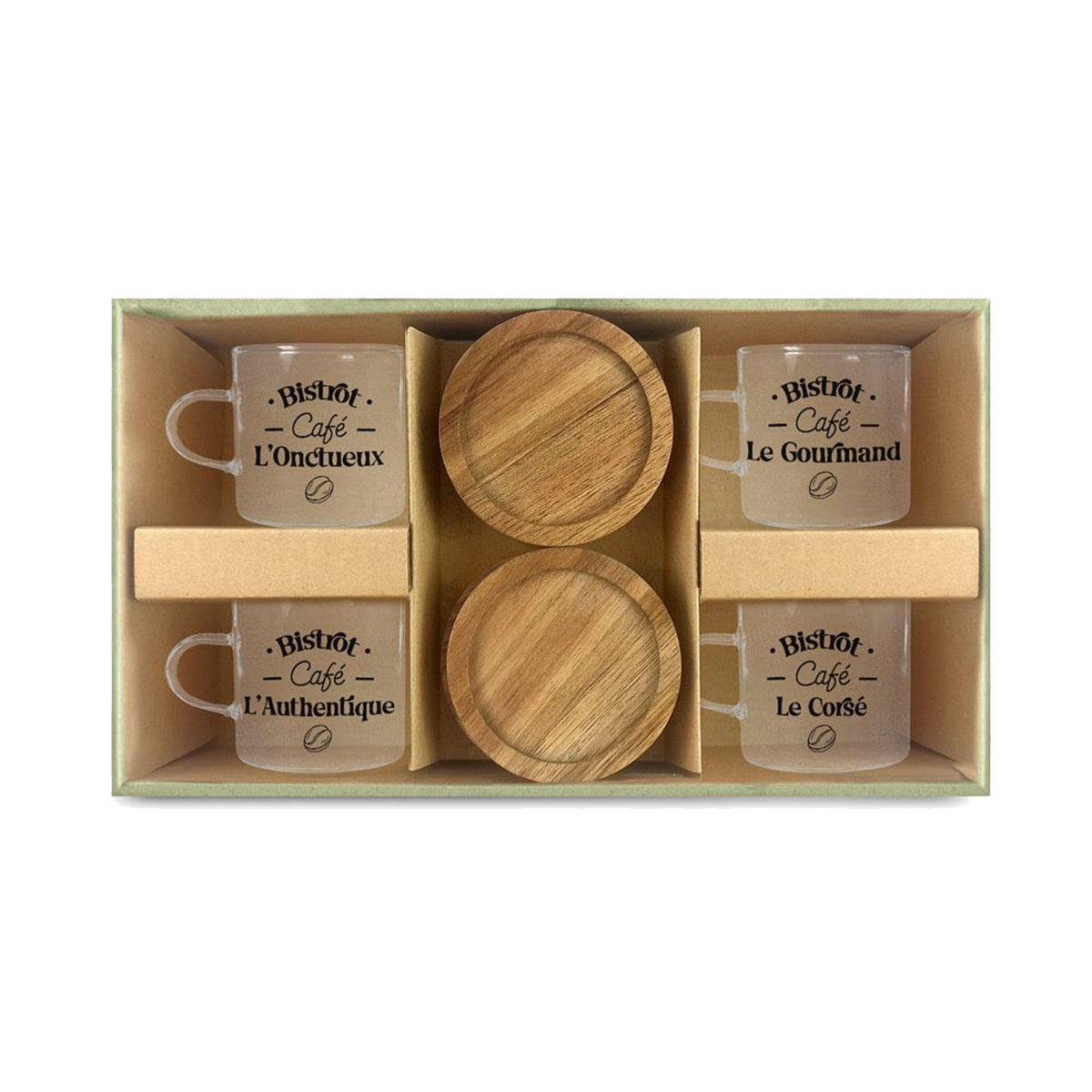 Coffret de 4 Tasses  Caf Rtro