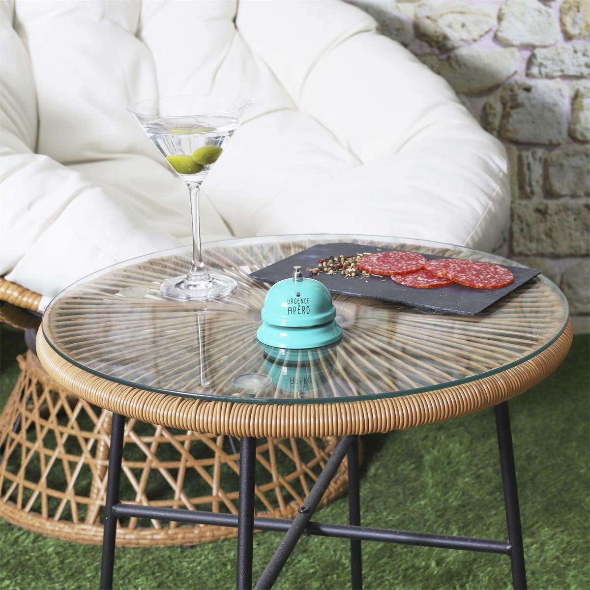 Cloche de table verte urgence apro