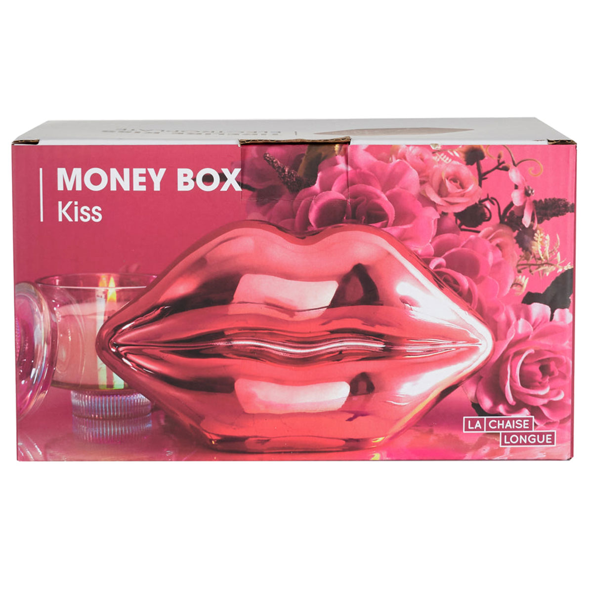 Tirelire Kiss en cramique rose
