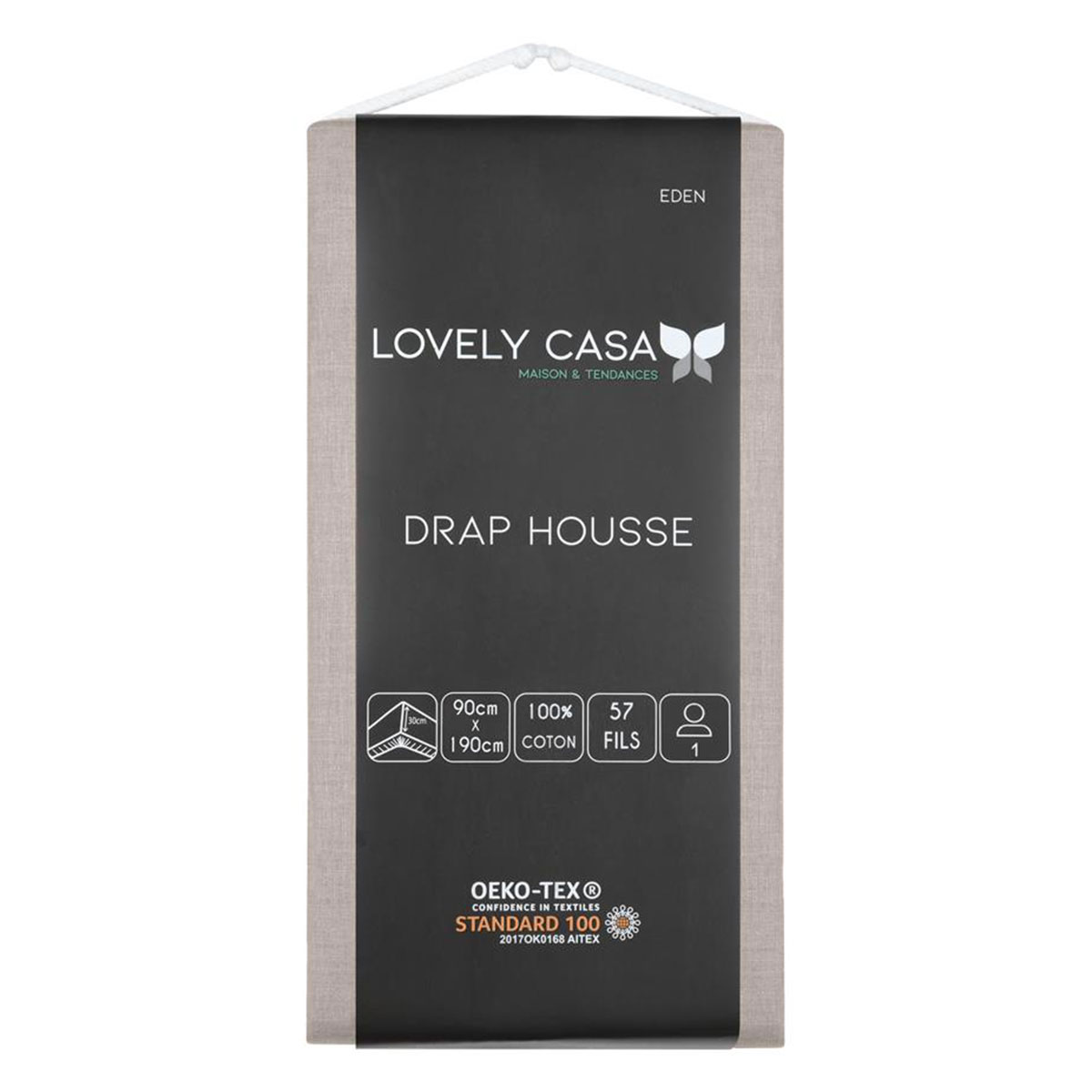Drap housse Eden lin 90 x 190 cm