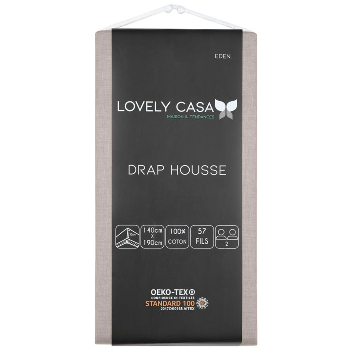 Drap housse Eden lin 140 x 190/200 cm