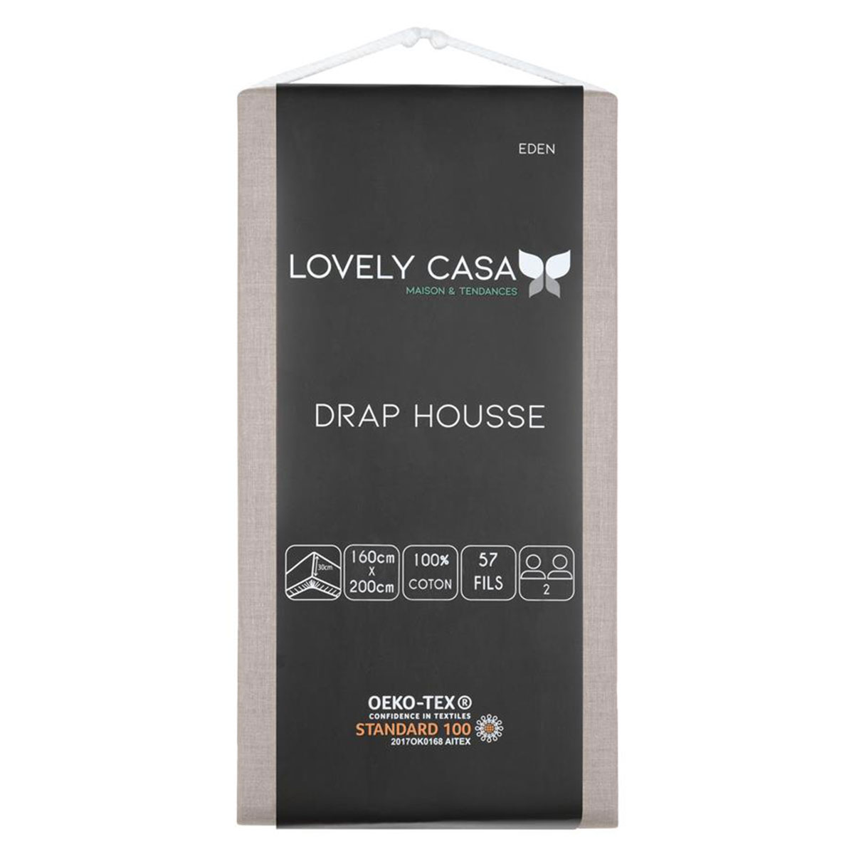 Drap housse Eden lin 160 x 200 cm