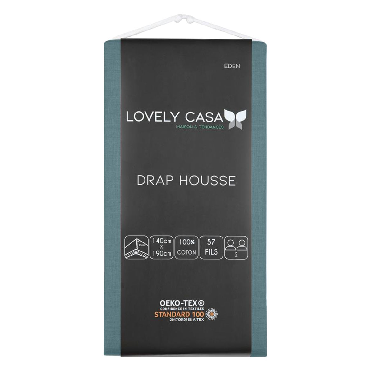 Drap housse Eucalyptus 140 x 190 cm - Eden