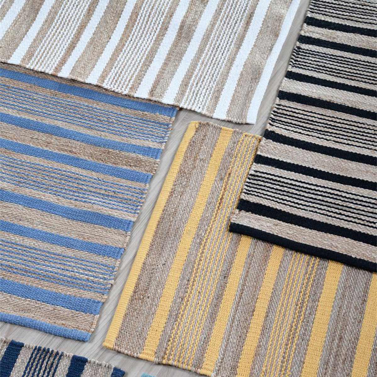 Tapis Aldabra blanc et beige en coton et jute  60 x 90 cm
